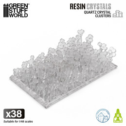 Placas de cristales de cuarzo 1:48 | Resina transparente