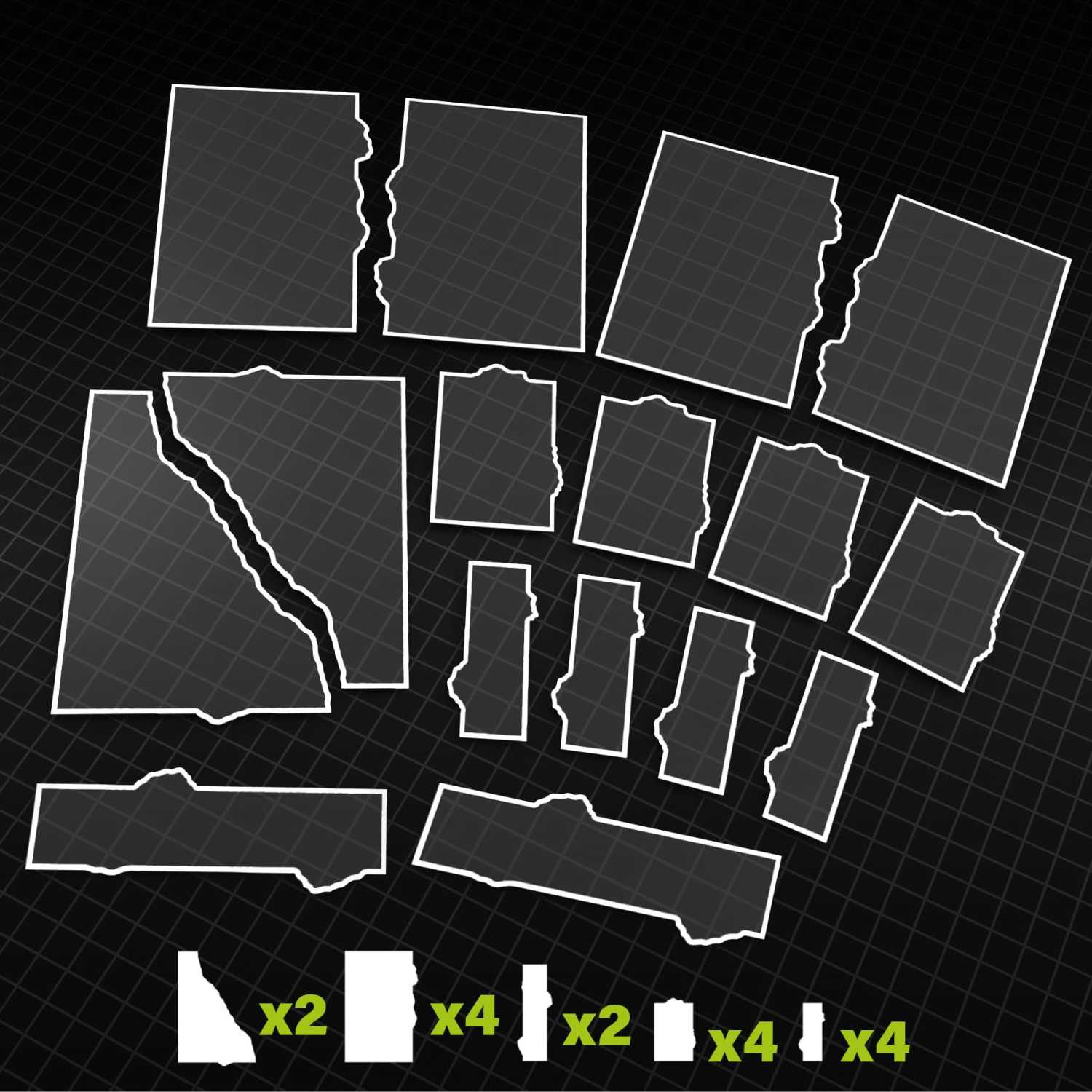 Set de Glasspack Footprints transparentes compatibles con Warhammer 40k® 11 Edición | 40k Footprints Set de Glasspack Footprints transparentes compatibles con Warhammer 40k® 11 Edición | 40k Footprints