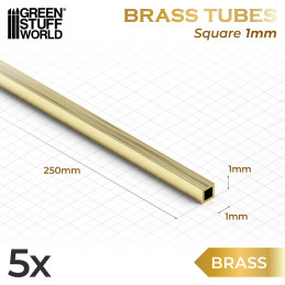 Tubes carrés en laiton 1.5mm | Laiton Tubes carrés en laiton 1.5mm | Laiton