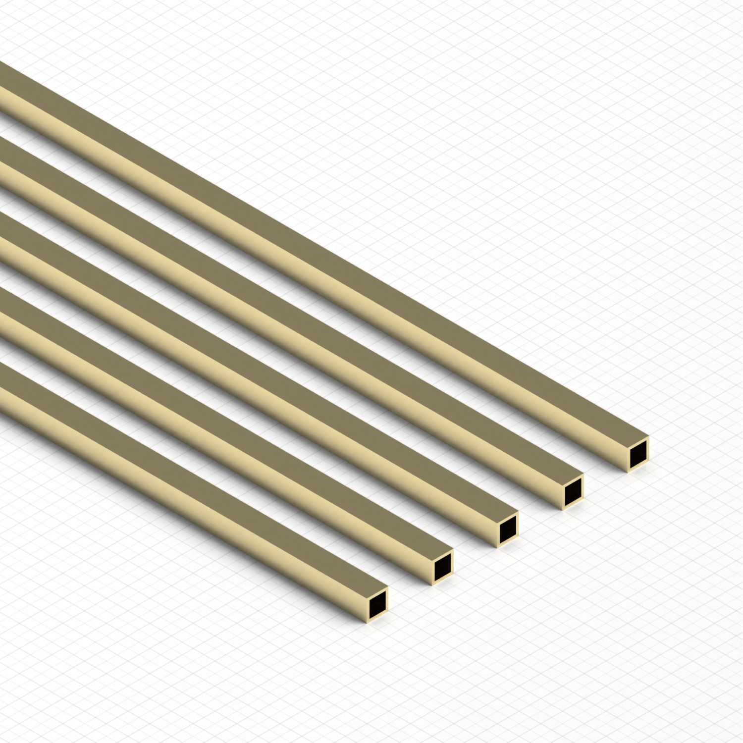 Tubes carrés en laiton 2mm | Laiton Tubes carrés en laiton 2mm | Laiton