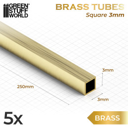 Square Brass Tubes 3mm | Brass