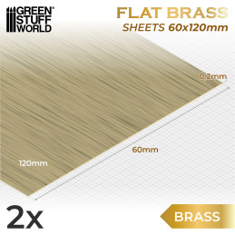 Feuille de métal - LAITON 60x120mm (Pack x2) | Laiton Feuille de métal - LAITON 60x120mm (Pack x2) | Laiton