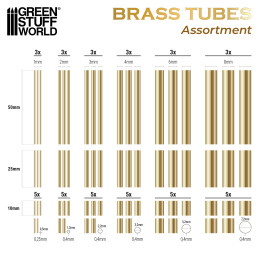 Brass Tubes Assortment | Brass tube pack
