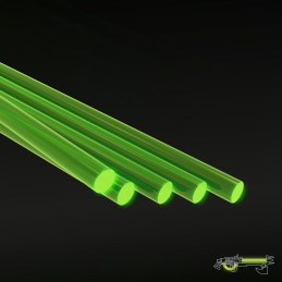 Acrylic Rods - Round 2.4 mm Fluor GREEN | Fluorescent profiles