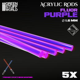 Barre Acriliche - Tonde 1,6 mm Fluor VIOLA | Profilati Fluorescenti Barre Acriliche - Tonde 1,6 mm Fluor VIOLA | Profilati Fluorescenti