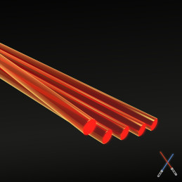 Barras Acrilicas - Redondas 2,4 mm Fluor ROJO-NARANJA Perfiles Fluorescentes