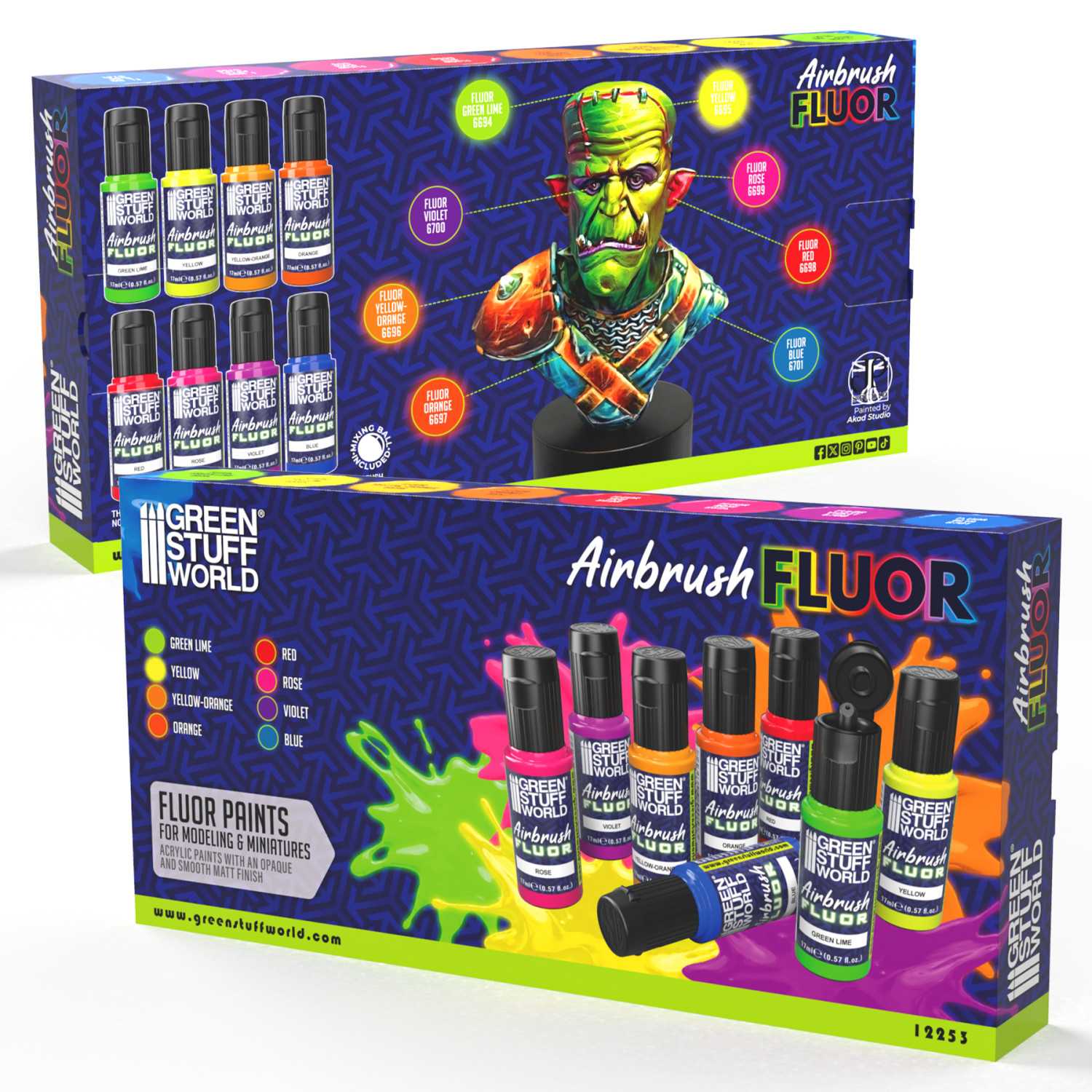 Fluorescent Airbrush Paint Set | Acrylic Paint for Airbrushing Fluorescent Airbrush Paint Set | Acrylic Paint for Airbrushing