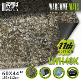 Neoprene Mat 44x60" Cursed Cobblestones with deployment lines 11th edition