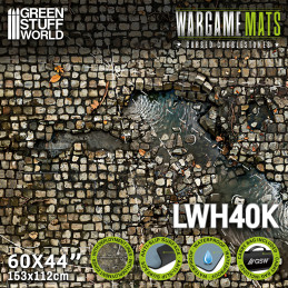 Neoprene Mat 44x60" Cursed Cobblestones with deployment lines 11th edition