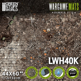 Neoprene Mat 44x60" Damned City with deployment lines 11th edition Neoprene Mat 44x60" Damned City with deployment lines 11th edition