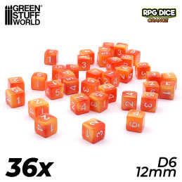 36x D6 12mm Dice - Orange | D6 Dices 36x D6 12mm Dice - Orange | D6 Dices