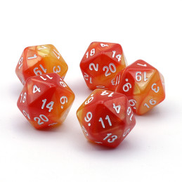 5x W20 20mm Spielwürfel - Orange | Brettspiele Würfel