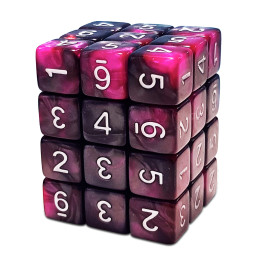 36x D6 12mm Dés de Jeu - Marbre Violet | Dés D6