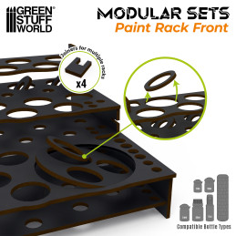 Organizador Modular Pinturas Negro - FRONTAL Organizador Modular Pinturas Negro - FRONTAL