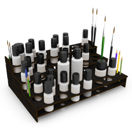 Organizador Modular Pinturas Negro - FRONTAL