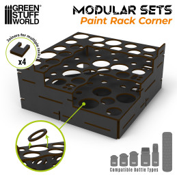 Black Modular Paint Rack - STRAIGHT CORNER Black Modular Paint Rack - STRAIGHT CORNER