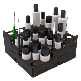 Organizador Modular Pinturas Negro - ESQUINA RECTA