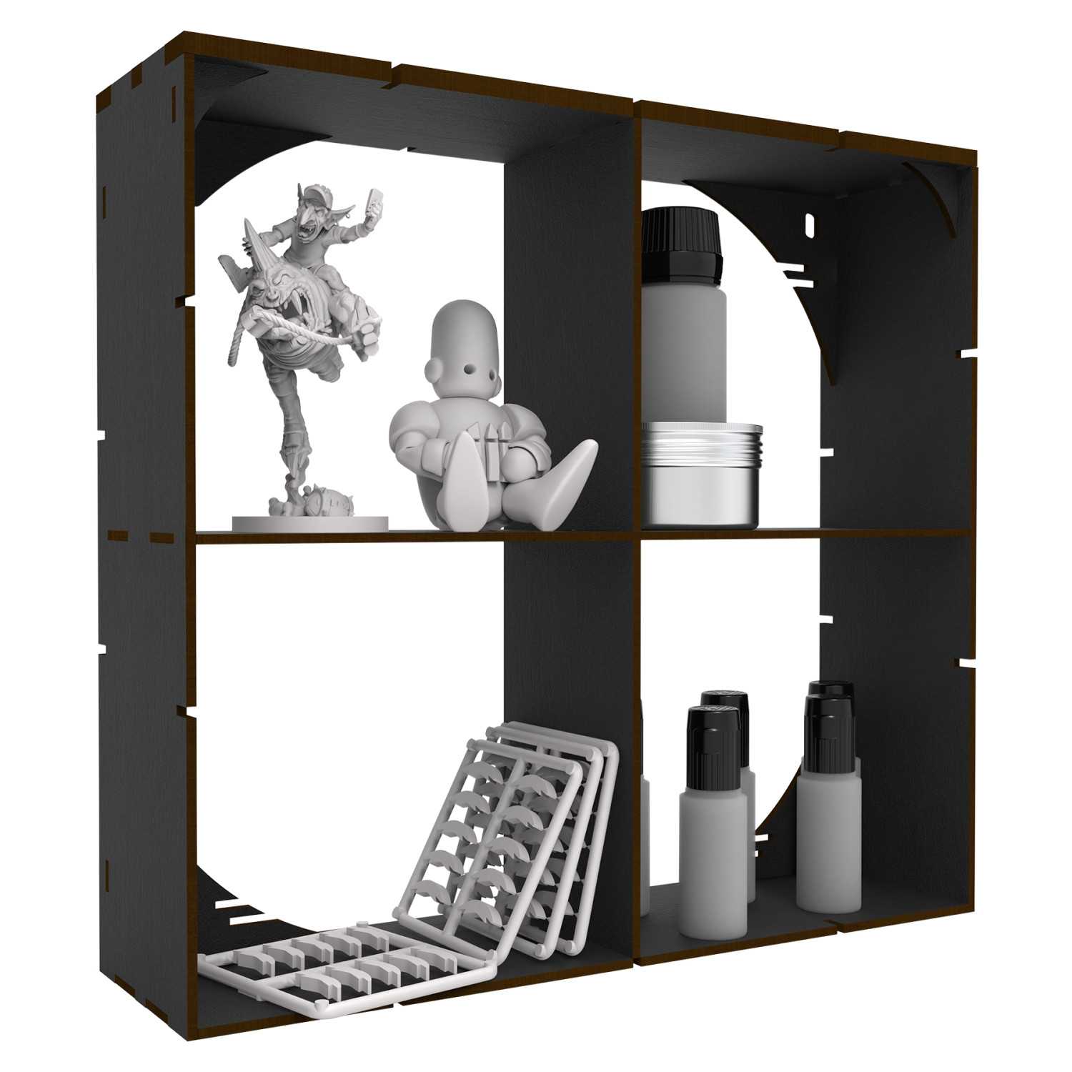 Cassettiera Multiuso Nera in MDF x4 Cassettiera Multiuso Nera in MDF x4