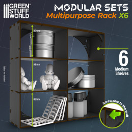 Support multifonctionnel noir en MDF x6 Support multifonctionnel noir en MDF x6