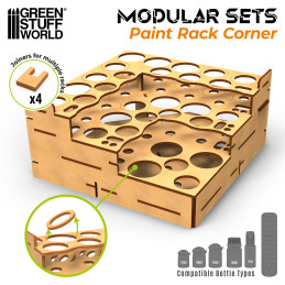 Modularer Farbhalter - GERADE ECKE | MDF-Holz Modularer Farbhalter - GERADE ECKE | MDF-Holz