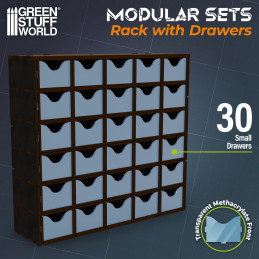 Support vertical en MDF avec 30 tiroirs - Noir Support vertical en MDF avec 30 tiroirs - Noir