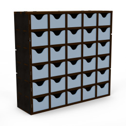 Cajonera vertical negra madera DM (30 cajones)