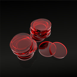 Acrylic Bases - Round 25 mm CLEAR RED | Acrylic Round Bases Acrylic Bases - Round 25 mm CLEAR RED | Acrylic Round Bases