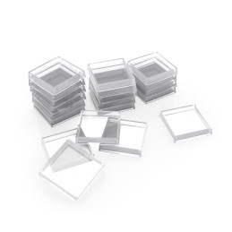 Plastic CLEAR Square Hollow Base 20mm | Miniature Square Plastic Bases