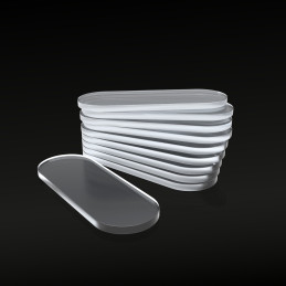 Socles Acryliques OVALES 25x70mm Transparent | Socles Acryliques Ovales