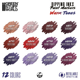 Pack rotuladores Dipping Ink colores Calidos para pintar miniaturas Pack rotuladores Dipping Ink colores Calidos para pintar miniaturas