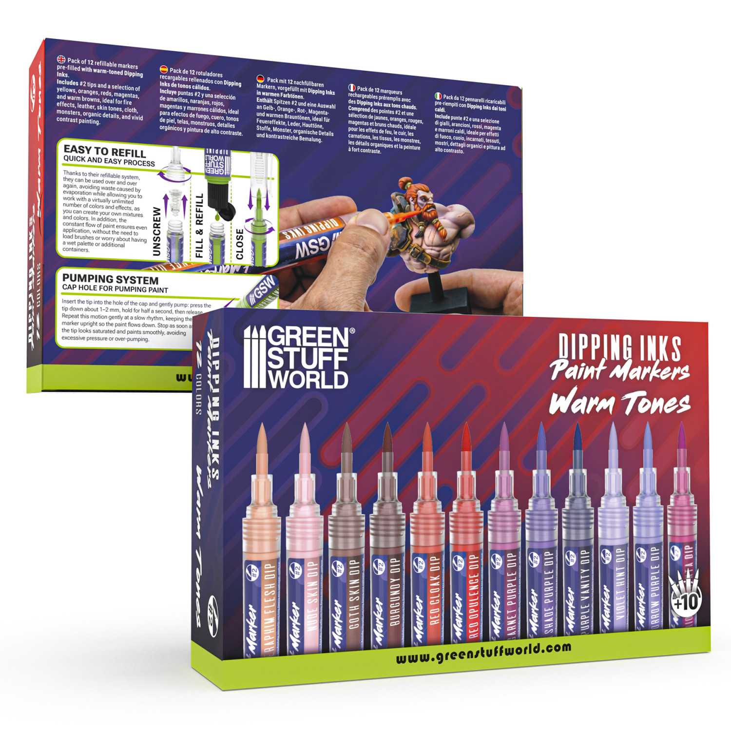 Dipping Ink Marker Pack - Warm for painting miniatures Dipping Ink Marker Pack - Warm for painting miniatures