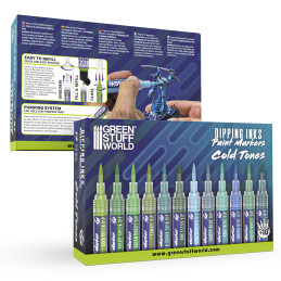 Dipping Ink Marker Pack - Cold for painting miniatures