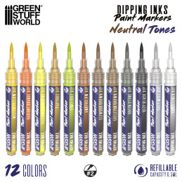 Dipping Ink Marker Pack - Neutral tones for painting miniatures Dipping Ink Marker Pack - Neutral tones for painting miniatures