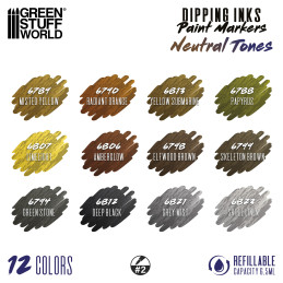 Pennarelli Dipping Ink - colori Neutri per dipingere miniature