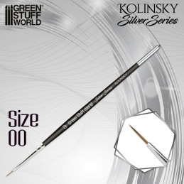 SILVER SERIES Kolinsky Brush - Size 00 | Miniature Paint Brushes SILVER SERIES Kolinsky Brush - Size 00 | Miniature Paint Brushes
