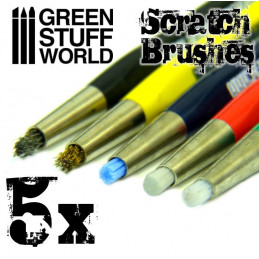 Pixiss Scratch Brush Pen Set, Fiberglass, Steel, Brass, Nylon