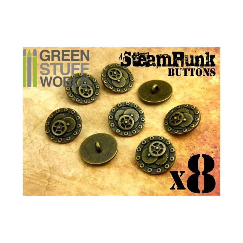 8x Steampunk Buttons BOLTS and GEARS - Bronze | Buttons 8x Steampunk Buttons BOLTS and GEARS - Bronze | Buttons