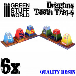 6x Resin Dragon Teeth Traps for Tanks | Modern furniture and scenery