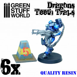 6x Resin Dragon Teeth Traps for Tanks | Modern furniture and scenery