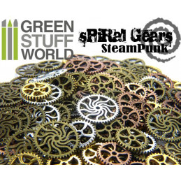 SteamPunk SPIRAL GEARS and COGS Beads 85gr