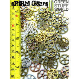 SteamPunk SPIRAL GEARS and COGS Beads 85gr | Cogs and Gears Beads