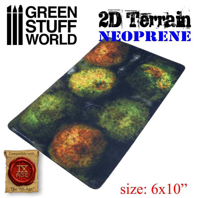 2D Neoprene Terrain - Forest with 6 trees | Neopren Terrain