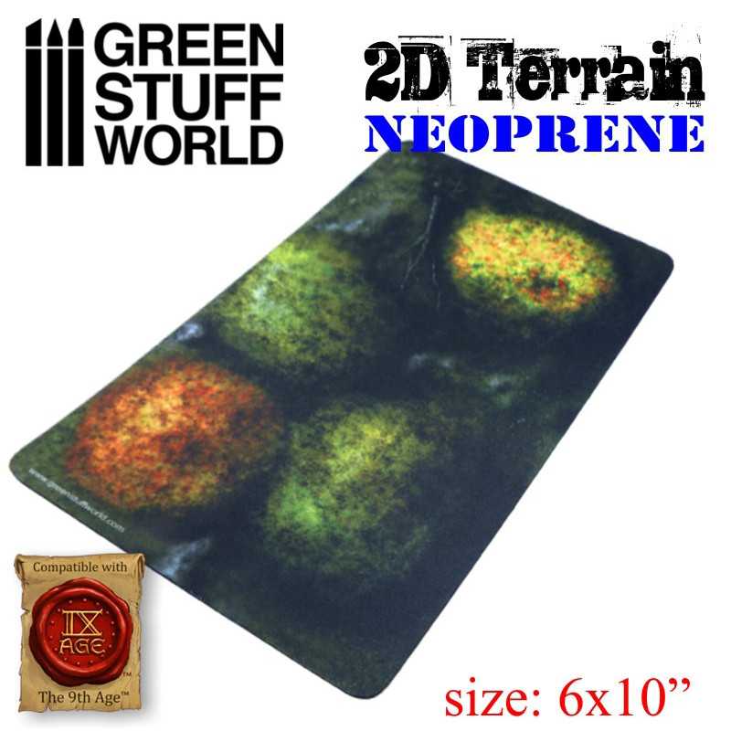 Terrain Neoprene 2D - Forêt avec 4 arbres | Terrain en néoprène