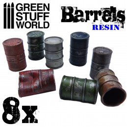 8x Resin Barrels | Modern furniture and scenery