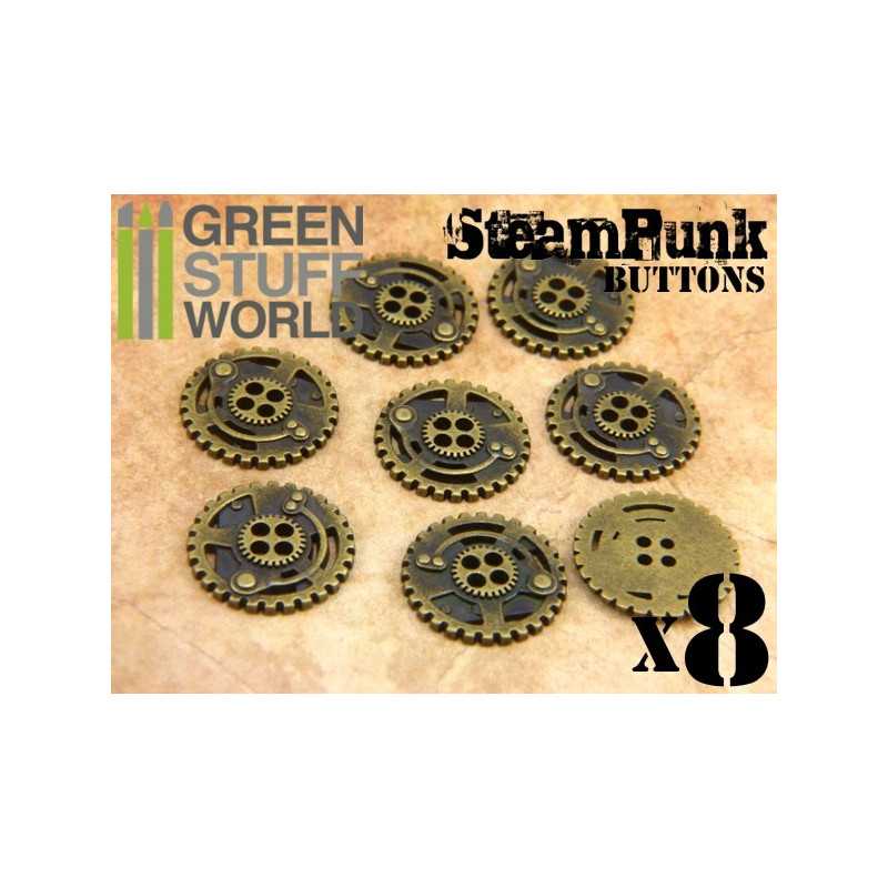 8x Botones RUEDAS DENTADAS SteamPunk - Bronce 8x Botones RUEDAS DENTADAS SteamPunk - Bronce