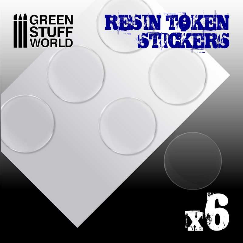 12x Resin Token Stickers 40mm