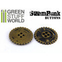 8x Botones RUEDAS DENTADAS SteamPunk - Bronce