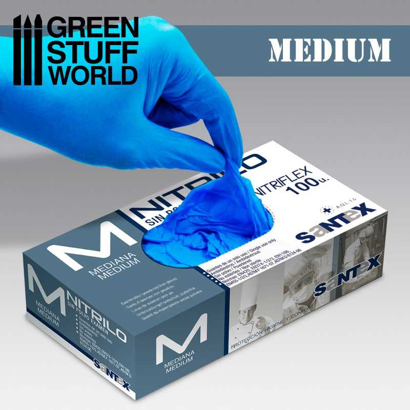 Medium Latex Free AT Nitrile Gloves PF 1 box 100 Gloves Craftmaterialen & Gereedschappen 