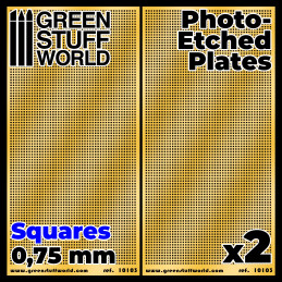 Messing-Tiefdruckbleche - Mittlere Quadrate | Photogeätzte Blechplatten