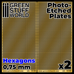 Plaques de Photogravées - Hexagones Moyens | Photodécoupe Grille Maille